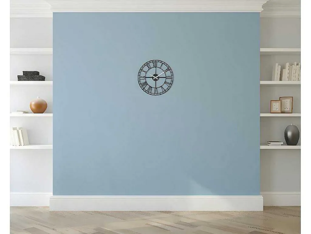 Klok Vintage 9, Zwart, Zilver, 50X1,5X50 Cm,-EPIKASA Sale