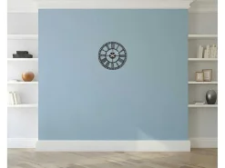 Klok Vintage 11, Zwart, Zilver, 50X1,5X50 Cm,-EPIKASA Outlet