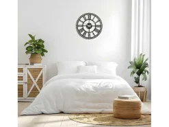 Klok Vintage 11, Zwart, Zilver, 50X1,5X50 Cm,-EPIKASA Outlet