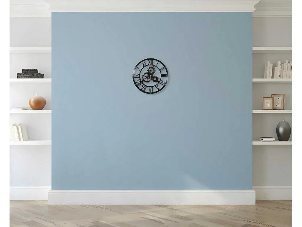 Klok Vintage, Zwart, Zilver, 50X0,16X50 Cm,-EPIKASA Best