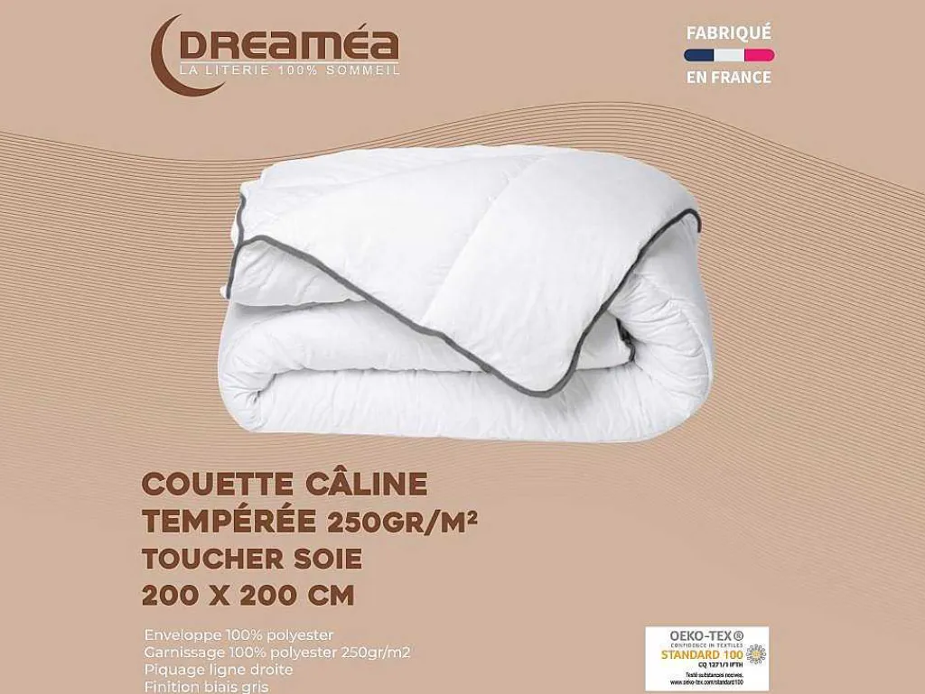 Knuffel Dekbed Silk Touch 200 X 200 Cm - 250 G/M - Wit Met Grijze Bies - Biesya-DREAMEA Sale