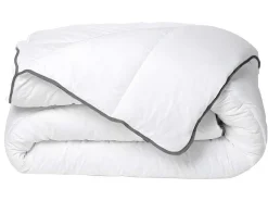 Knuffel Dekbed Silk Touch 200 X 200 Cm - 250 G/M - Wit Met Grijze Bies - Biesya-DREAMEA Sale