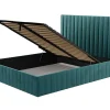 Kofferbed En Hoofdbord Met Verticale Stiksels - 180 X 200 Cm - Fluweel - Taupe - Larali - Van-PASCAL MORABITO New