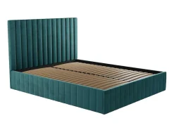 Kofferbed En Hoofdbord Met Verticale Stiksels - 180 X 200 Cm - Fluweel - Taupe - Larali - Van-PASCAL MORABITO New