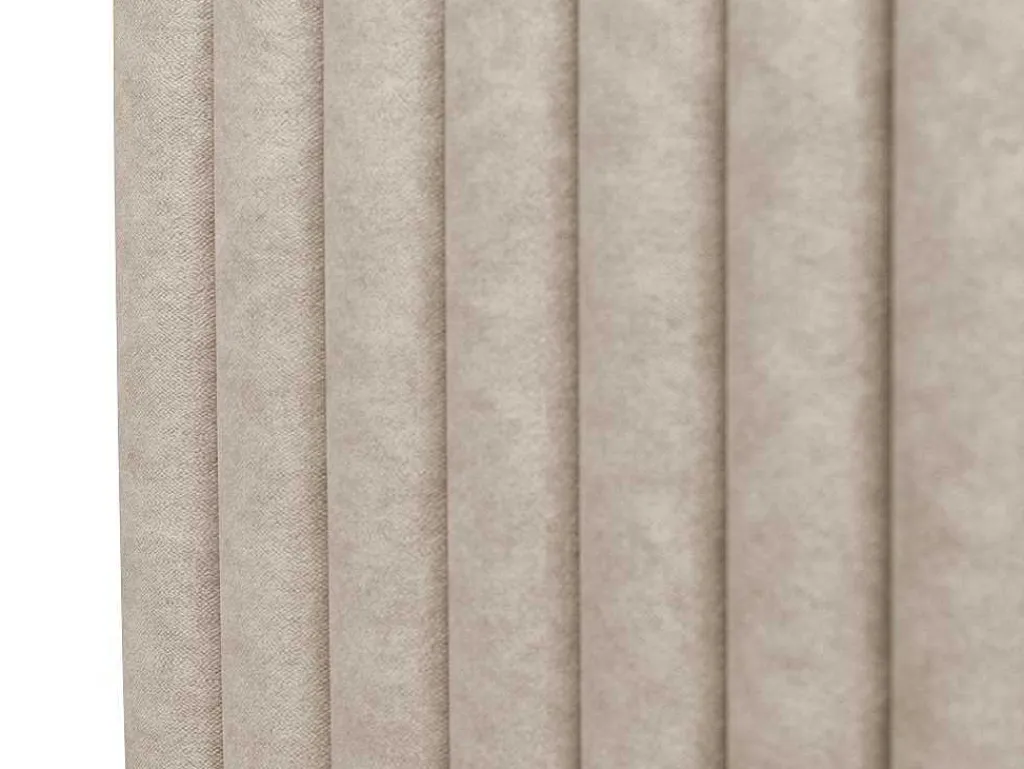 Kofferbed En Hoofdeinde Met Verticale Stiksels - 180 X 200 Cm - Stof - Beige - Sarah-Vente-unique Clearance