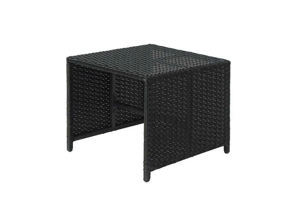 Krukje Van Poly-Rattan Mcw-K35, Zwart, Kussen Lichtgrijs-Vente-unique Discount