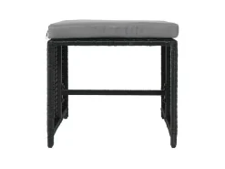 Krukje Van Poly-Rattan Mcw-K35, Zwart, Kussen Lichtgrijs-Vente-unique Discount