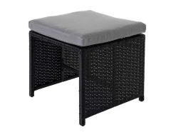 Krukje Van Poly-Rattan Mcw-K35, Zwart, Kussen Lichtgrijs-Vente-unique Discount