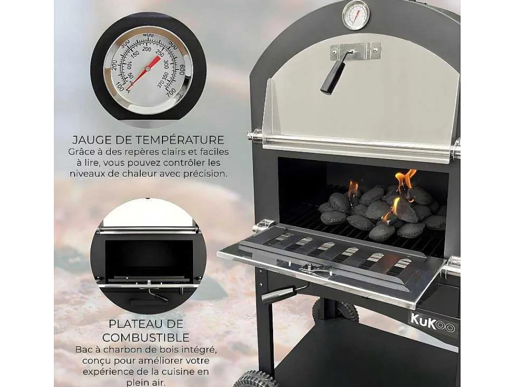 Kukoo Pizza Oven - Buiten + Pizzaschep-Monstershop Hot