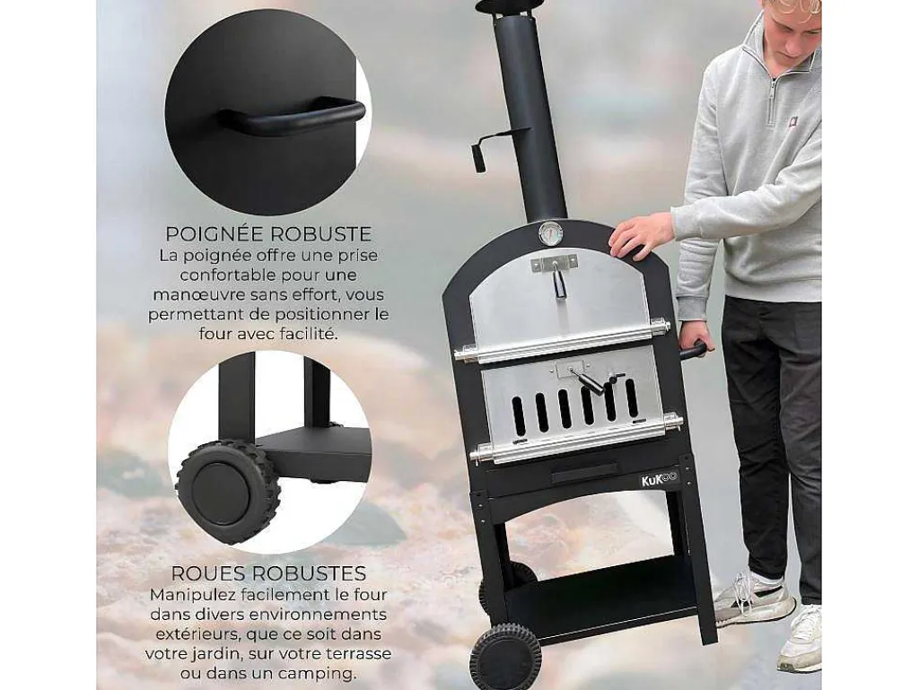 Kukoo Pizza Oven - Buiten + Pizzaschep-Monstershop Hot
