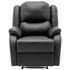 Kunstleer Handmatig Verstelbare Relaxfauteuil Met Zijvak - Zwart-ModernLuxe Sale