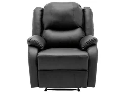 Kunstleer Handmatig Verstelbare Relaxfauteuil Met Zijvak - Zwart-ModernLuxe Sale