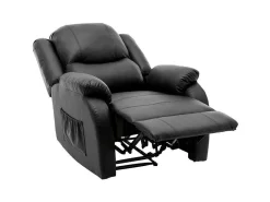 Kunstleer Handmatig Verstelbare Relaxfauteuil Met Zijvak - Zwart-ModernLuxe Sale