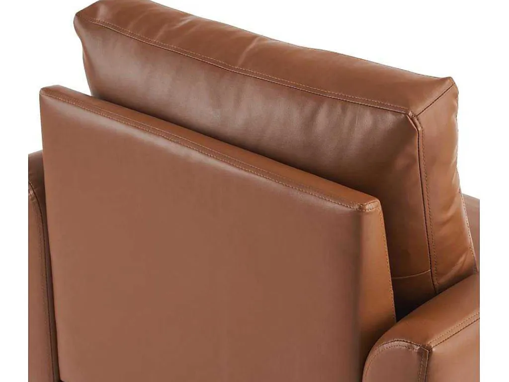 Kunstleren Chesterfield Fauteuil Met Dik Kussen - Goud Metalen Poten - Bruin-ModernLuxe Best