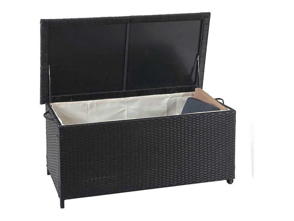 Kussenbox Van Polyrattan Mcw-D88 Iii, Premium Zwart, 51X115X59Cm 250L-Vente-unique Outlet