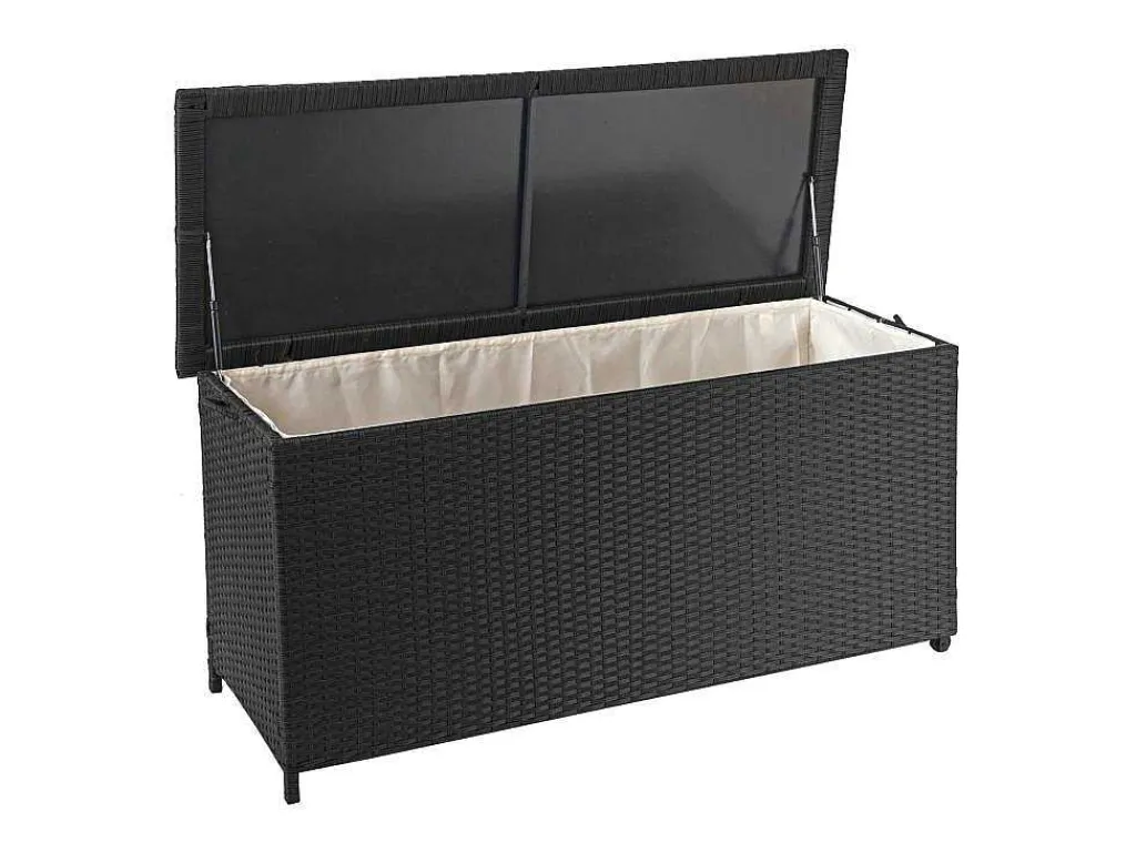 Kussenbox Van Polyrattan Mcw-D88 Iii, Premium Zwart, 63X135X52Cm 320L-Vente-unique New