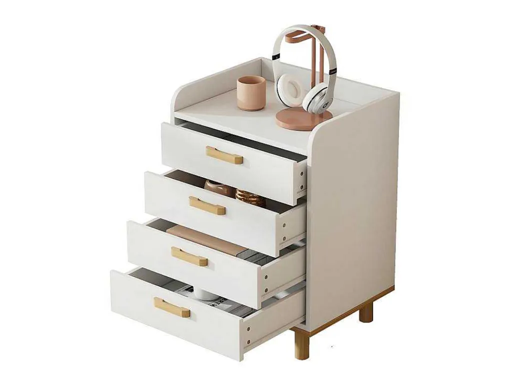 Ladekast - 4 Laden - In Grenen En Mdf - Wit-ModernLuxe Clearance