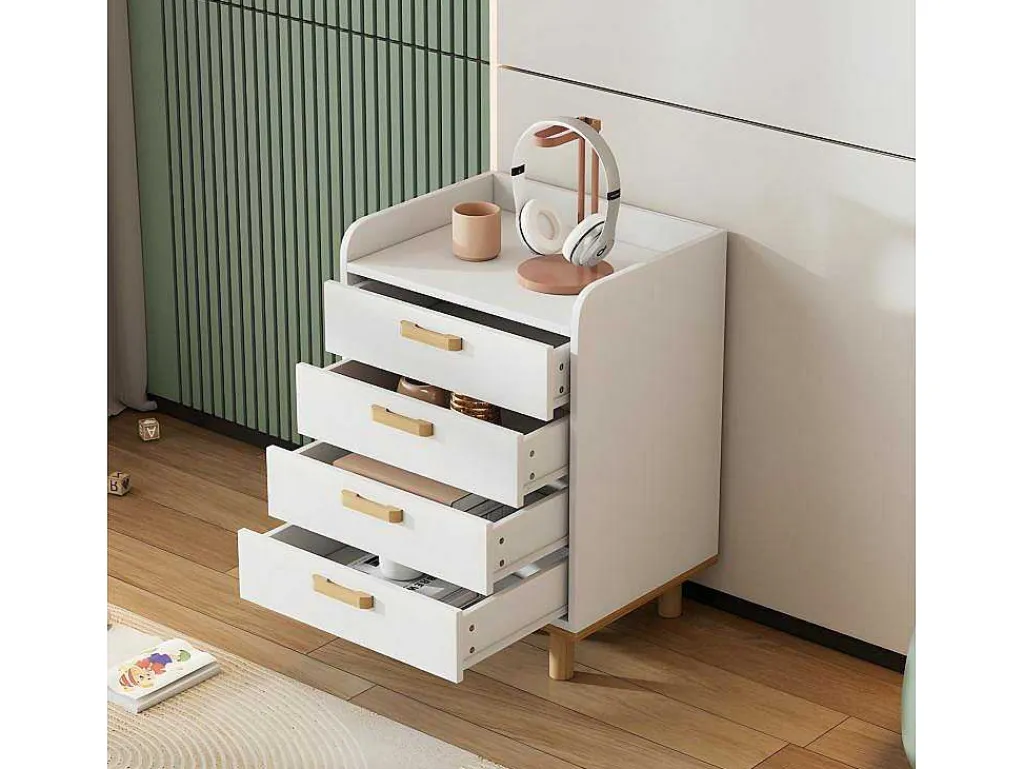 Ladekast - 4 Laden - In Grenen En Mdf - Wit-ModernLuxe Clearance