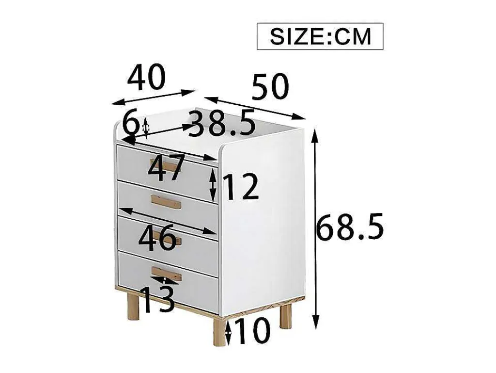 Ladekast - 4 Laden - In Grenen En Mdf - Wit-ModernLuxe Clearance