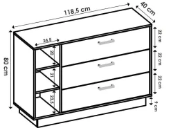Ladekast - 3 Lades En 3 Nissen - Naturelkleur En Wit - Leandre-Vente-unique Clearance