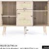Ladekast 120 X 82 X 40 Cm Met 2 Deuren En 3 Laden In Rotan En Sonoma Eiken, Verstelbare Plank, Beige-Vente-unique Clearance