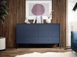 Ladekast Bogdan - 6 Laden - Blauw-Vente-unique Online