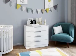 Ladekast Mathias - 4 Laden - Wit-Vente-unique Outlet