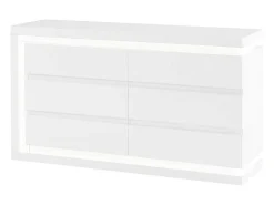 Ladekast Met 6 Lades - Met Ledverlichting - Mdf - Wit Gelakt - Flarancia-Vente-unique Hot
