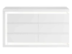 Ladekast Met 6 Lades - Met Ledverlichting - Mdf - Wit Gelakt - Flarancia-Vente-unique Hot