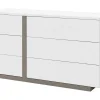 Ladekast Napoli - 6 Laden - Wit En Taupe-Vente-unique Clearance