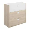 Ladekast Sonia - 3 Lades - Kleuren: Eiken En Wit-Vente-unique Hot