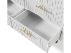 Ladekast Versierd Met Verticale Strepen - 6 Lades - Wit-ModernLuxe Discount