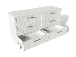 Ladekast Versierd Met Verticale Strepen - 6 Lades - Wit-ModernLuxe Discount