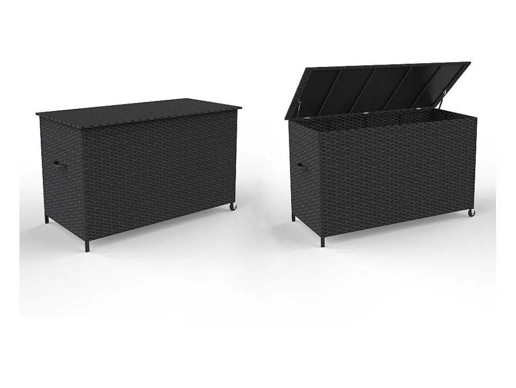 Lamar Tuintoebehor Kussen Opbergbox Met Wielen Zwart.-Vente-unique Hot