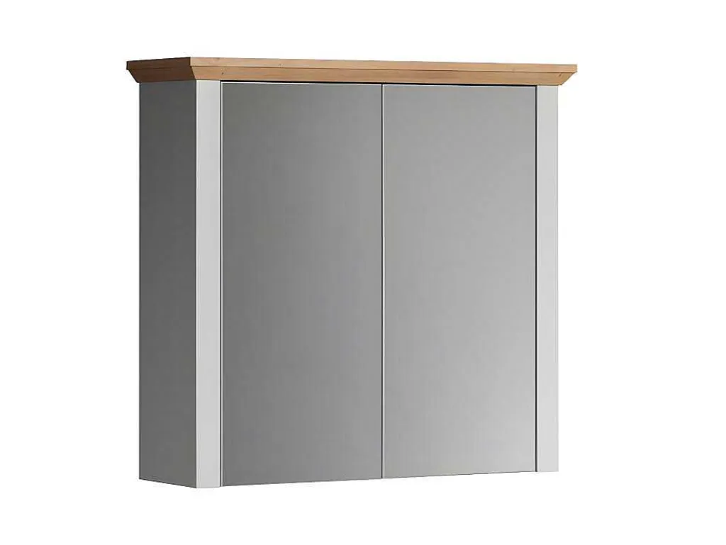 Landside Spiegelkast 2 Deuren, Grijs.-Vente-unique Discount