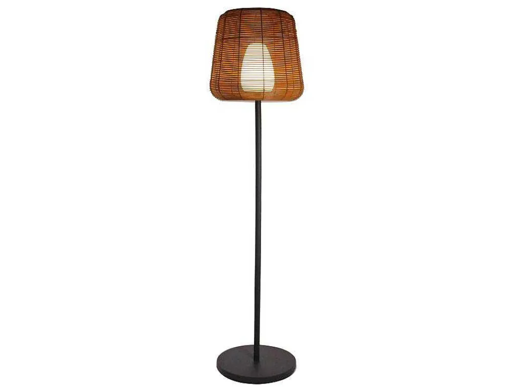 Led Buiten Staande Lamp Van Metaal - H. 150 Cm - Zwart En Natuurlijk - Carbini-OZAIA Sale