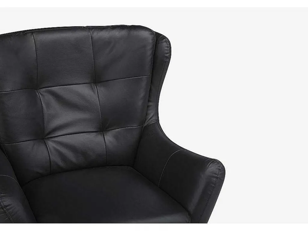 Leren Draaistoel Anaba - Zwart-LINEA SOFA Online