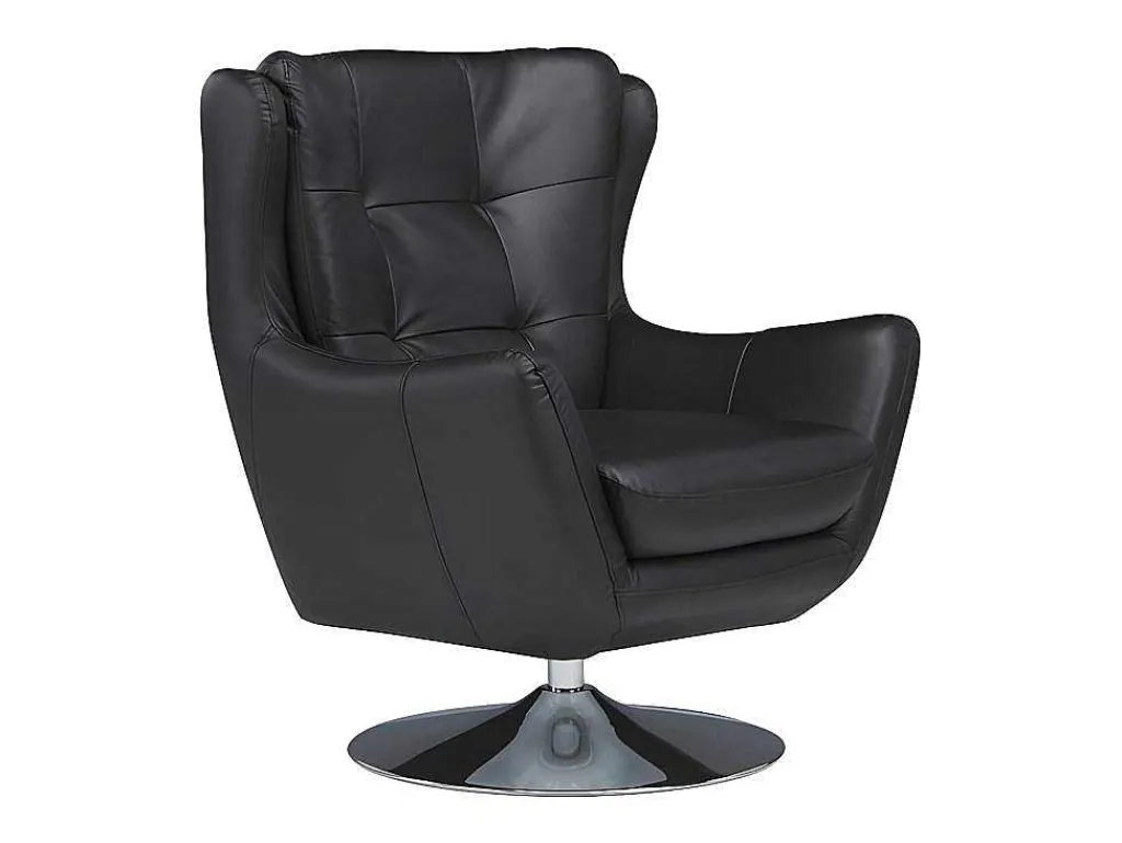 Leren Draaistoel Anaba - Zwart-LINEA SOFA Online