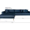 Lido Bank Met Chaise Longue Links Velours Donker Blauw.-House Nordic Online