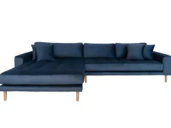 Lido Bank Met Chaise Longue Links Velours Donker Blauw.-House Nordic Online