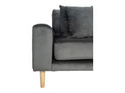 Lido Chaiselong Sofa Rechts Met 4 Kussens, Velour Grijs.-House Nordic Discount