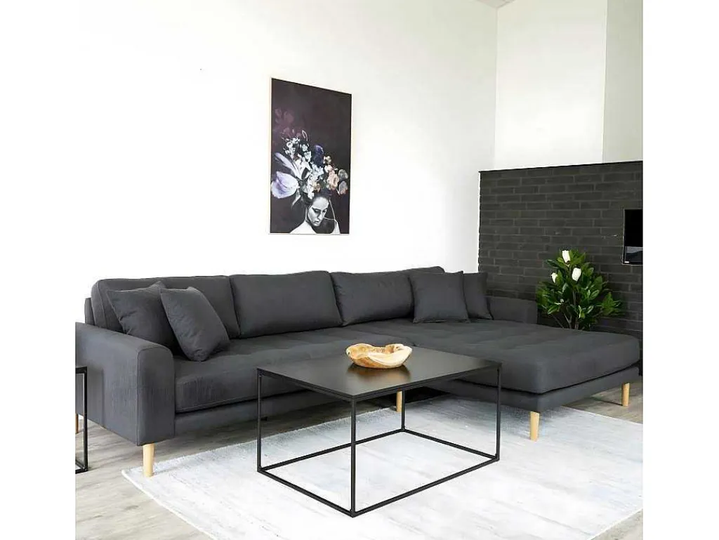 Lido Chaiselong Sofa Rechts Met 4 Kussens, Velour Grijs.-House Nordic Discount