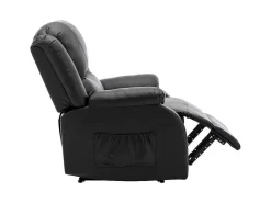 Liggende Relaxfauteuil Met Verstelbare Handvoetsteun, Bekleding Van Zwart Kunstleer-Vente-unique Sale