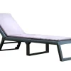 Ligstoel Met Gevlochten Effect Canberra - Met Matras - Grijs En Wit-Vente-unique Online