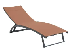 Ligstoel Met Verschillende Standen Van Aluminium En Textileen - Terracotta - Saranda Van-MYLIA Discount