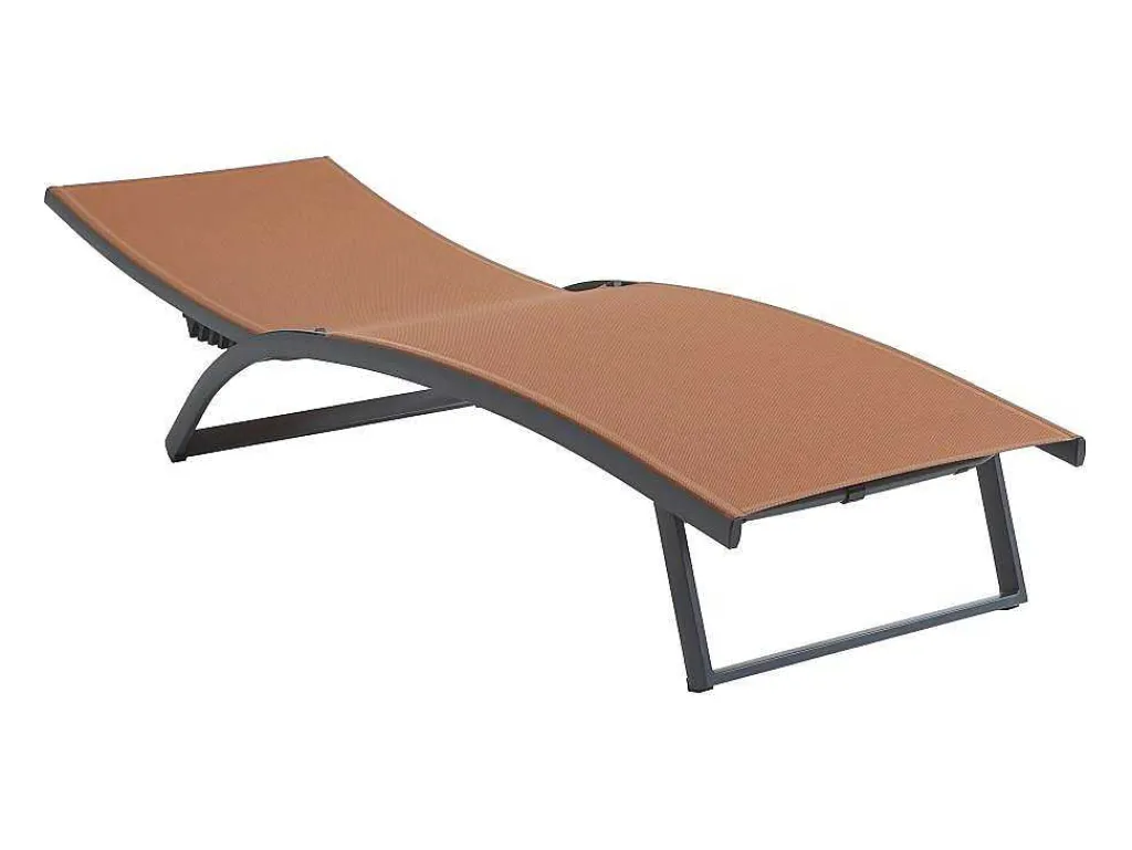 Ligstoel Met Verschillende Standen Van Aluminium En Textileen - Terracotta - Saranda Van-MYLIA Discount