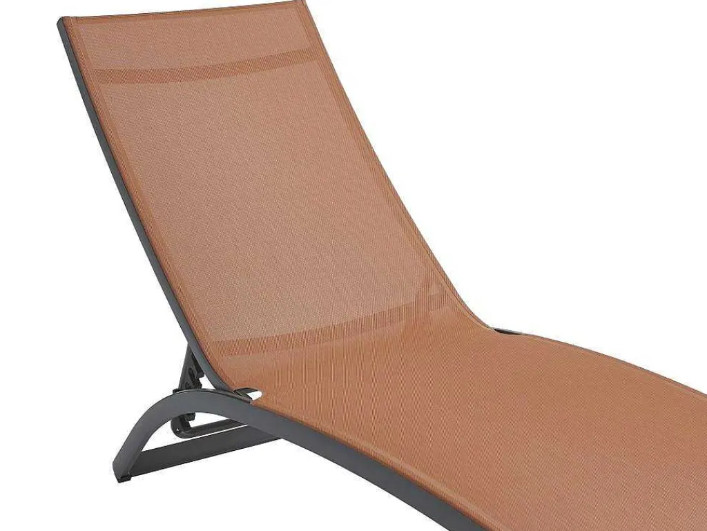 Ligstoel Met Verschillende Standen Van Aluminium En Textileen - Terracotta - Saranda Van-MYLIA Discount