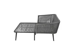 Ligstoel, Tuinbank - Gegalvaniseerd Staal En Gevlochten Touw - 2 Plaatsen - Grijs-ModernLuxe Outlet