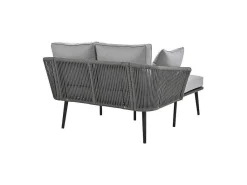 Ligstoel, Tuinbank - Gegalvaniseerd Staal En Gevlochten Touw - 2 Plaatsen - Grijs-ModernLuxe Outlet