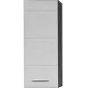 Linebad Badkamerkast 1 Deur Gerookt Zilver, Wit Hoogglans.-Trendteam Outlet